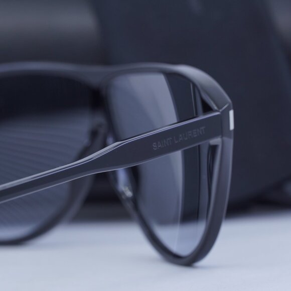 Final Price! Saint Laurent SL731 GASPAR 001 Black Blue Sunglasses - Picture 11 of 12